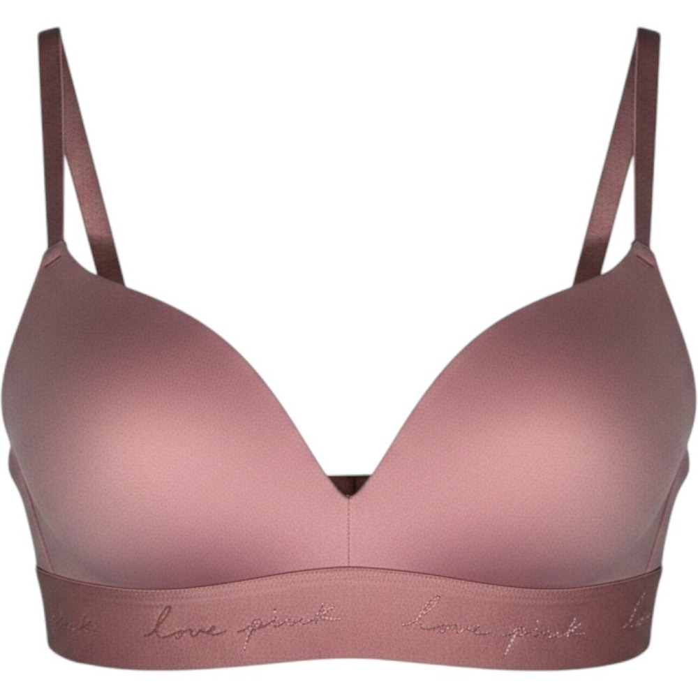 Victoria's Secret Push Up Bra Pink Casual Wireless Opaque Padded 32C